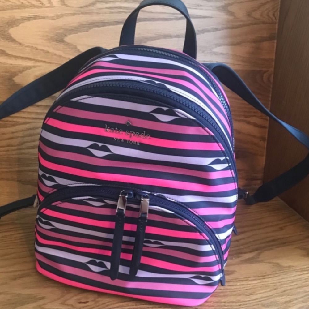 Kate Spade Karissa Nylon Lip Print Medium Backpack